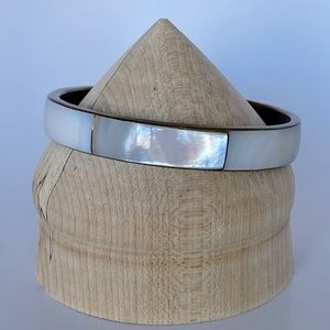 Vintage Brass and mother of Pearl bangle